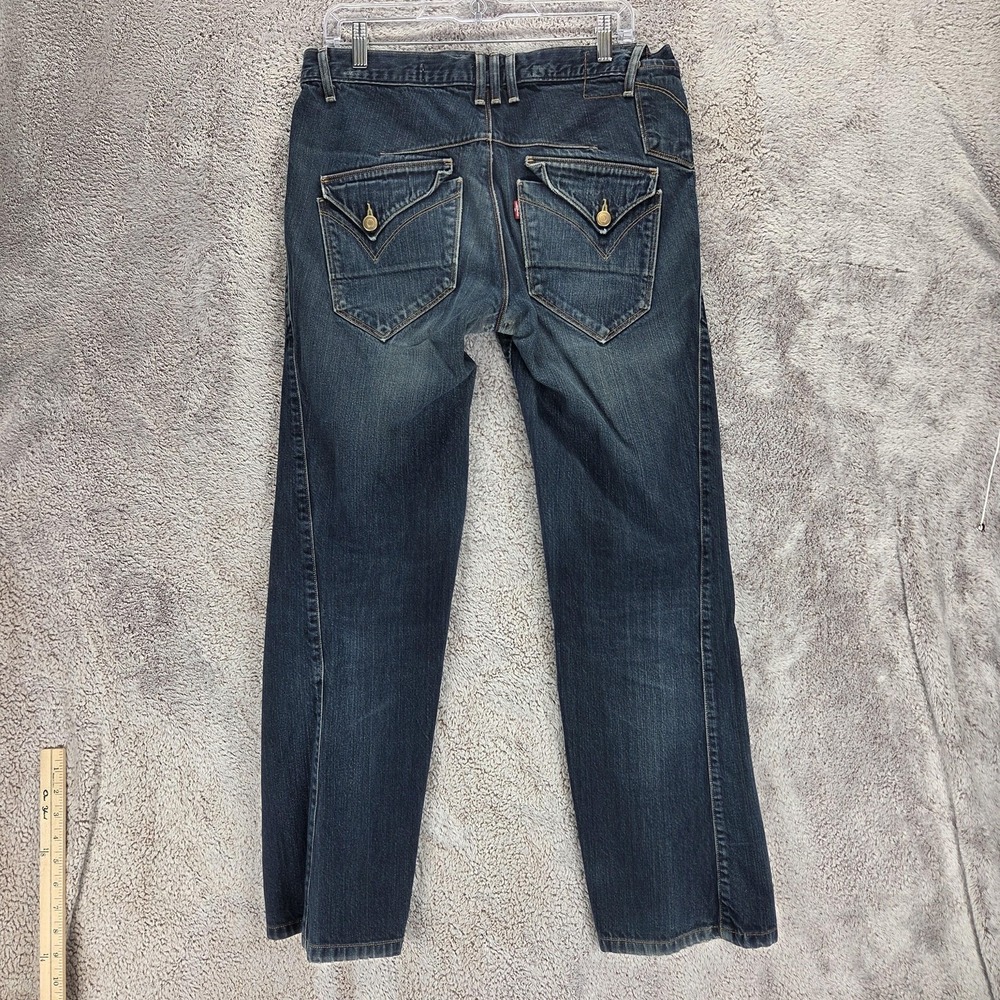 Vintage Levis Engineered Jeans Mens Blue Twisted Flap Pockets Zip Fly Fits 32x30